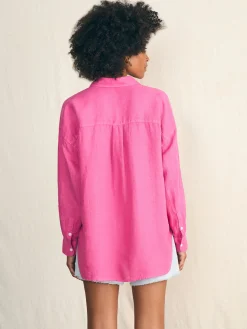 Women Faherty Brand Laguna Linen Relaxed Shirt -