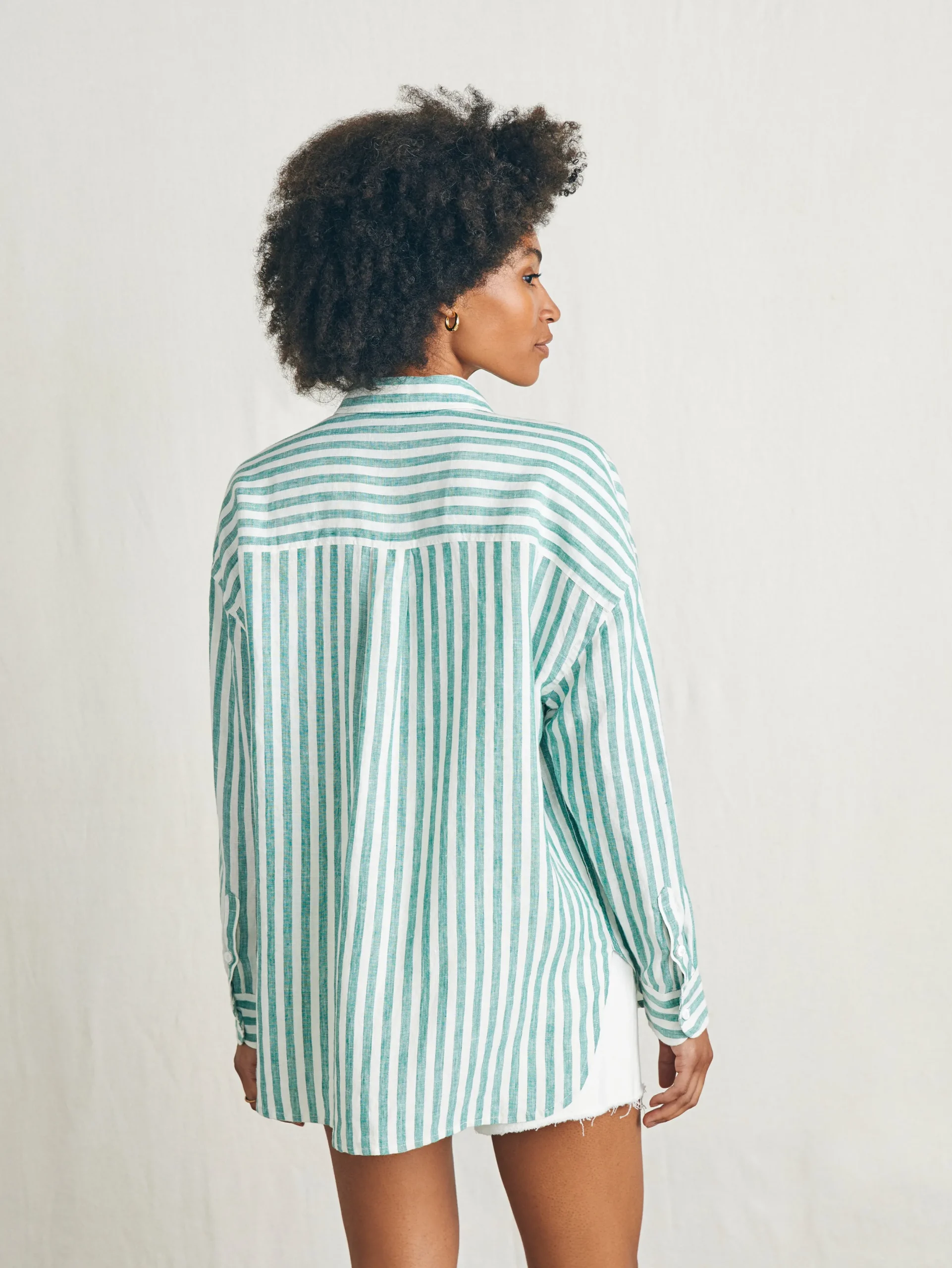 Women Faherty Brand Laguna Linen Relaxed Shirt -