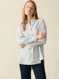 Women Faherty Brand Laguna Linen Relaxed Shirt -