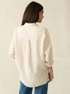Women Faherty Brand Laguna Linen Relaxed Shirt -