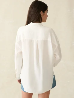 Women Faherty Brand Laguna Linen Relaxed Shirt -