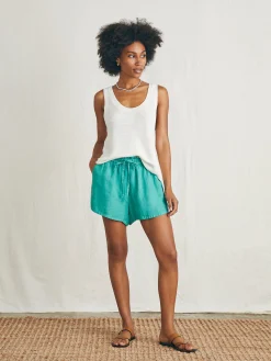 Women Faherty Brand Laguna Linen Tie Waist Short -