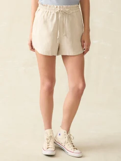 Women Faherty Brand Laguna Linen Tie Waist Short -