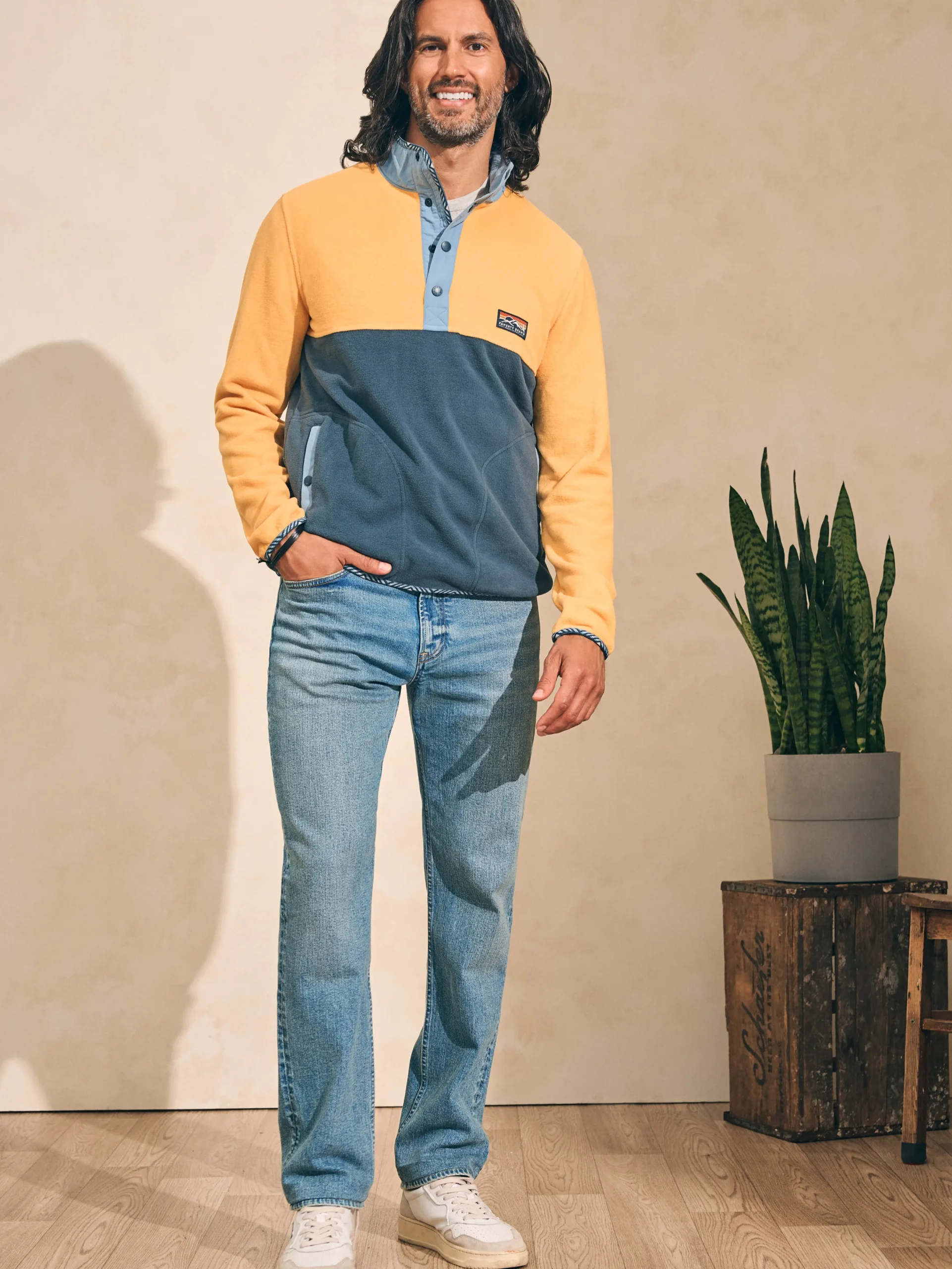 Faherty Brand Low Pile Fleece Popover -