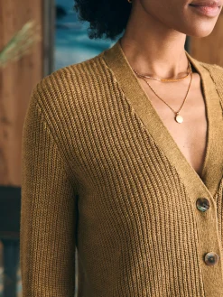 Women Faherty Brand Miramar Linen Cardigan -