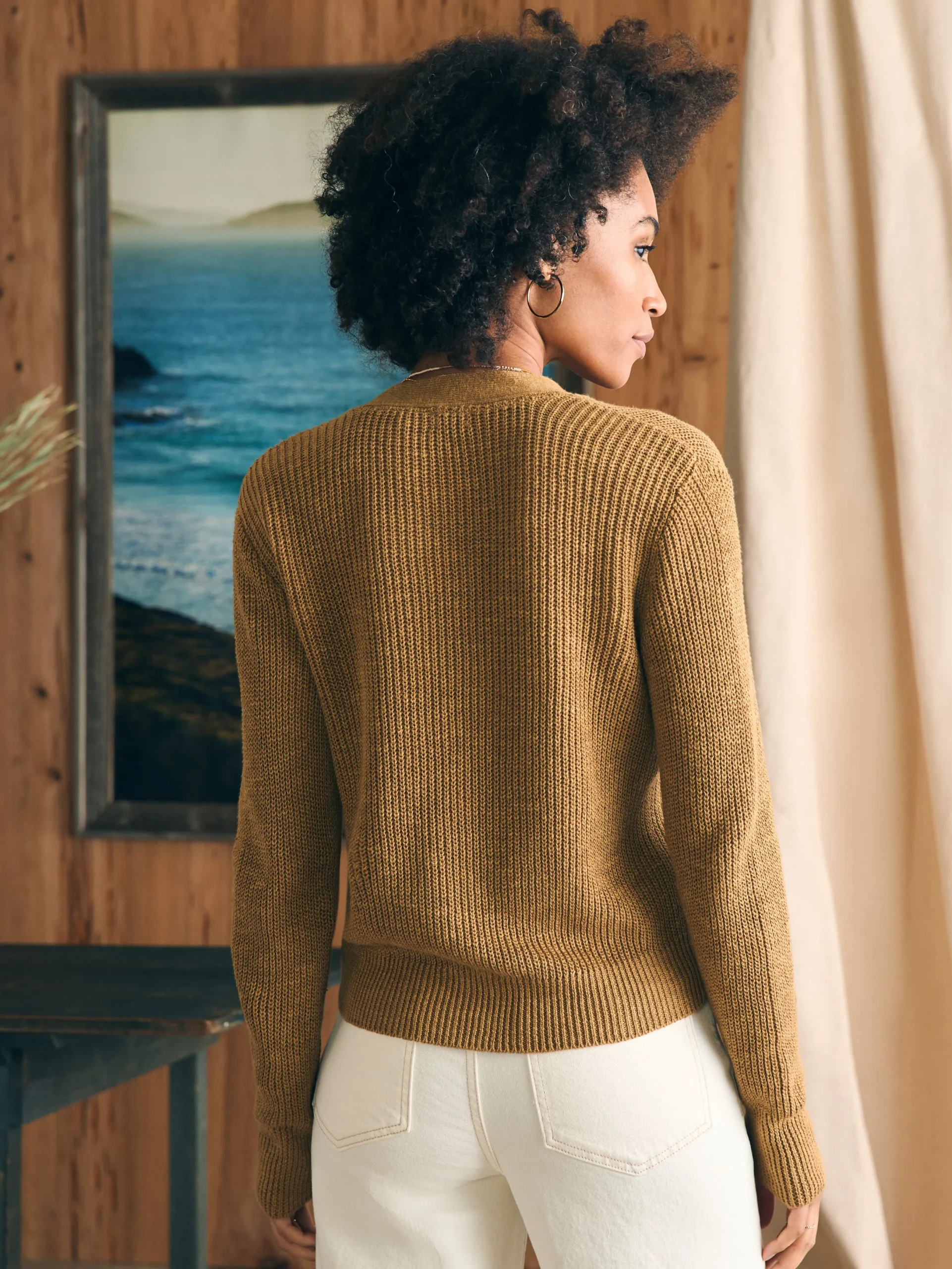 Women Faherty Brand Miramar Linen Cardigan -