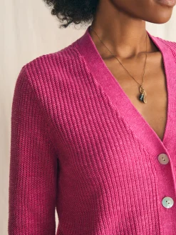 Women Faherty Brand Miramar Linen Cardigan -