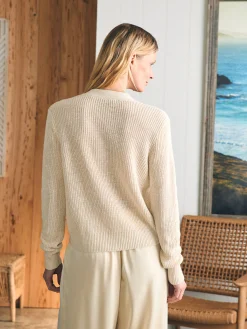 Women Faherty Brand Miramar Linen Cardigan -