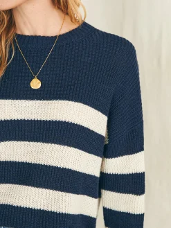 Women Faherty Brand Miramar Linen Crew Sweater -