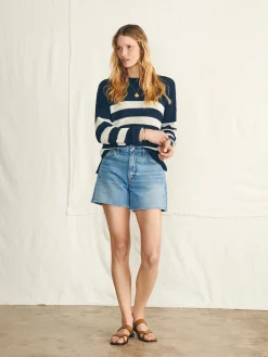 Women Faherty Brand Miramar Linen Crew Sweater -