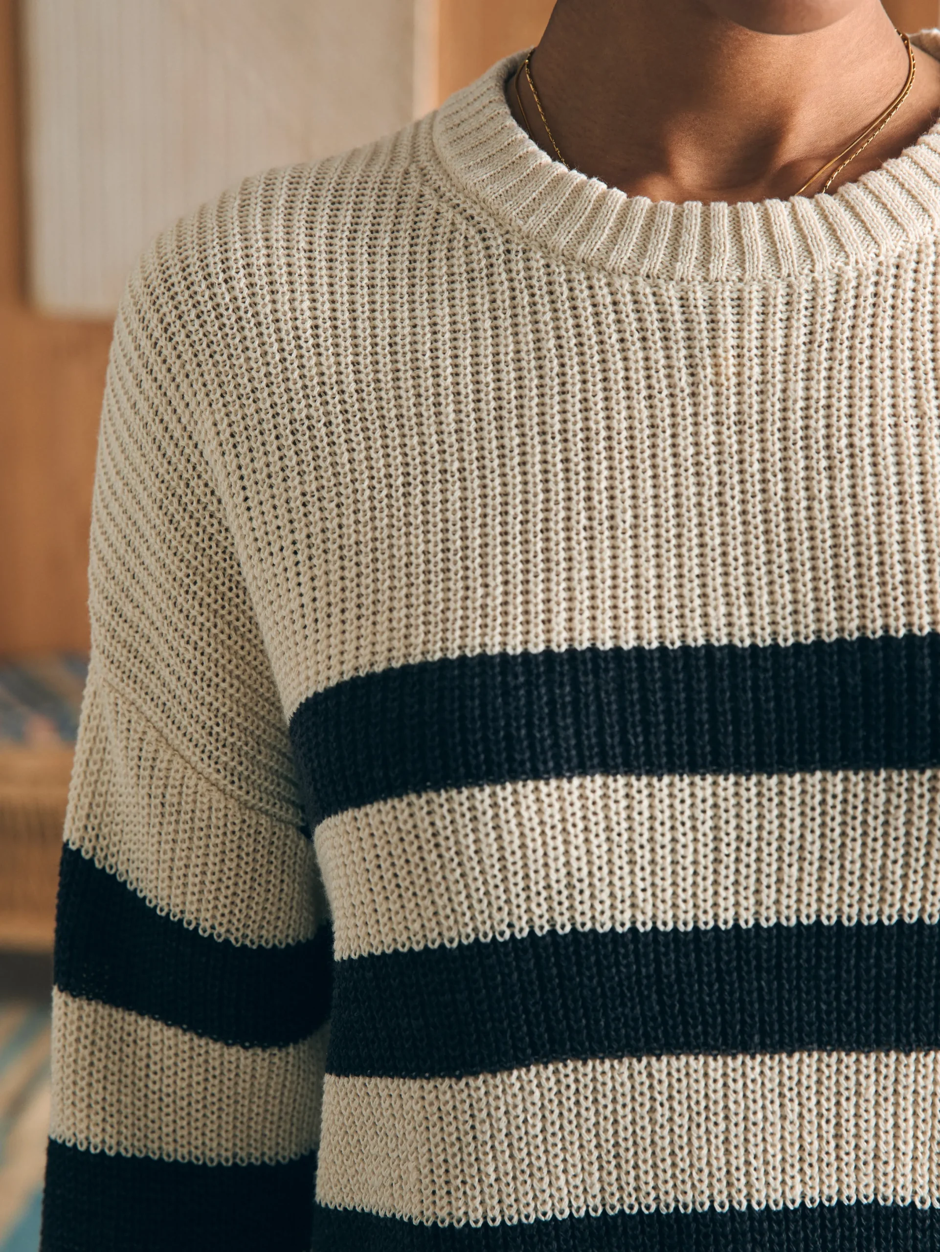 Women Faherty Brand Miramar Linen Crew Sweater -