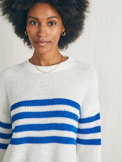 Women Faherty Brand Miramar Linen Crew Sweater -