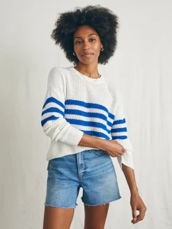 Women Faherty Brand Miramar Linen Crew Sweater -