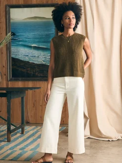 Women Faherty Brand Miramar Linen Muscle Tank -