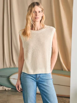Women Faherty Brand Miramar Linen Muscle Tank -