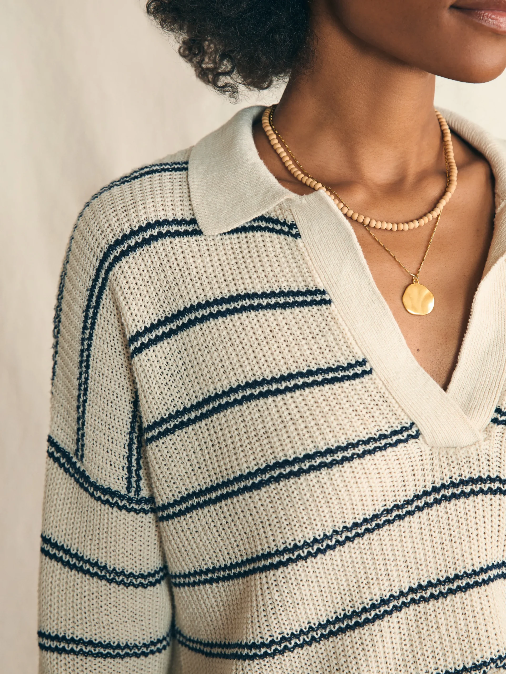 Women Faherty Brand Miramar Linen Polo -