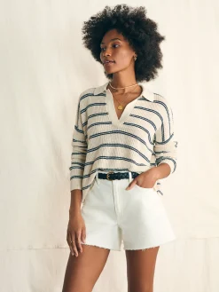 Women Faherty Brand Miramar Linen Polo -