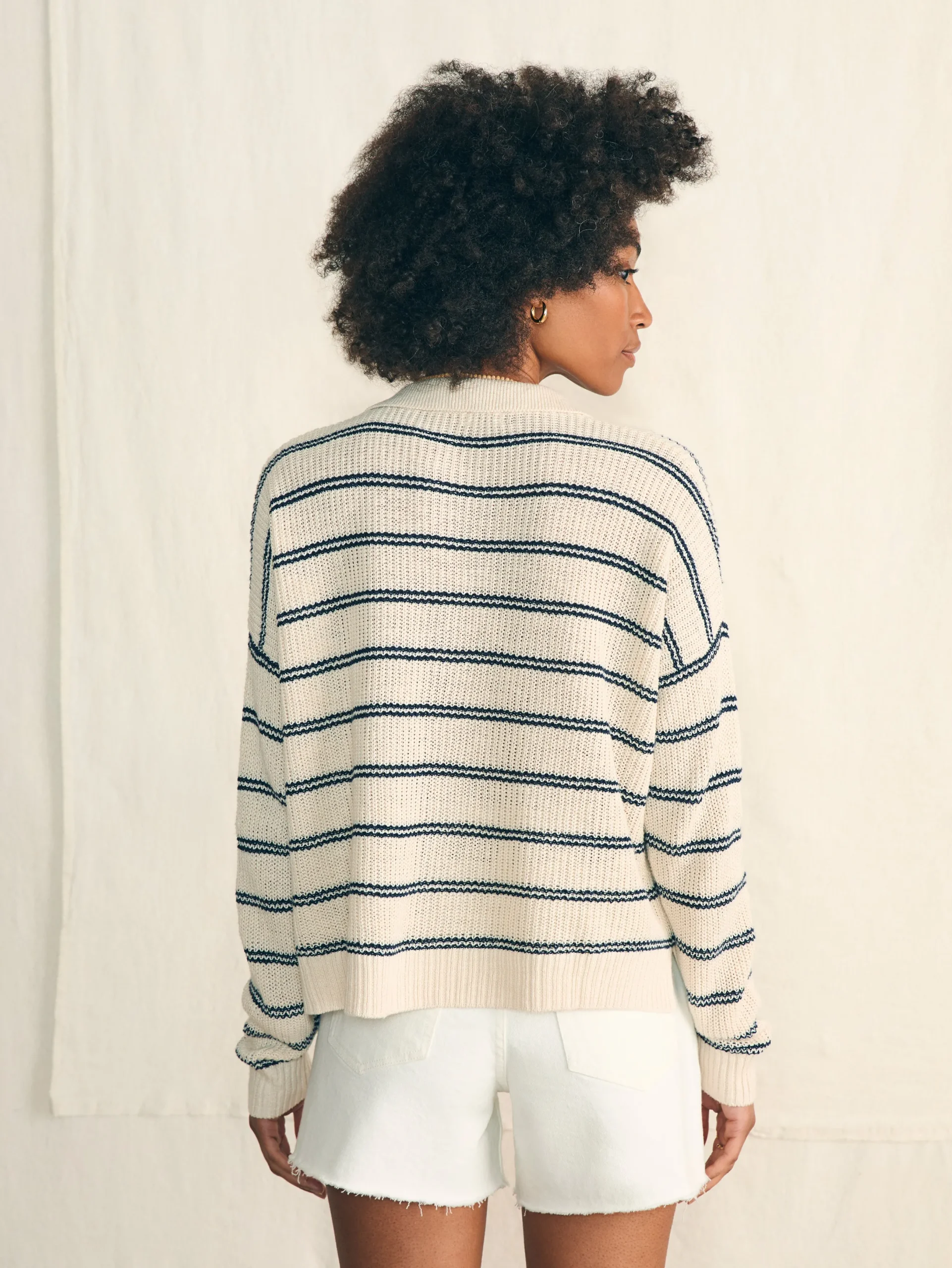 Women Faherty Brand Miramar Linen Polo -