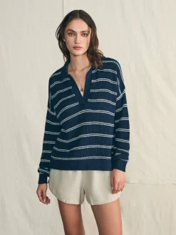 Women Faherty Brand Miramar Linen Polo -