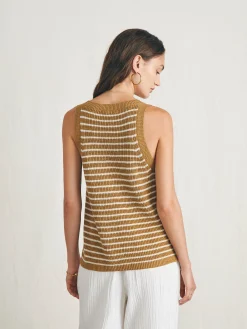 Women Faherty Brand Miramar Linen Scoop Neck Tank -