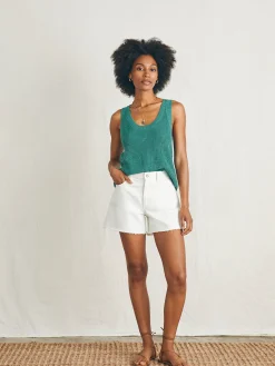 Women Faherty Brand Miramar Linen Scoop Neck Tank -