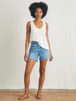 Women Faherty Brand Miramar Linen Scoop Neck Tank -
