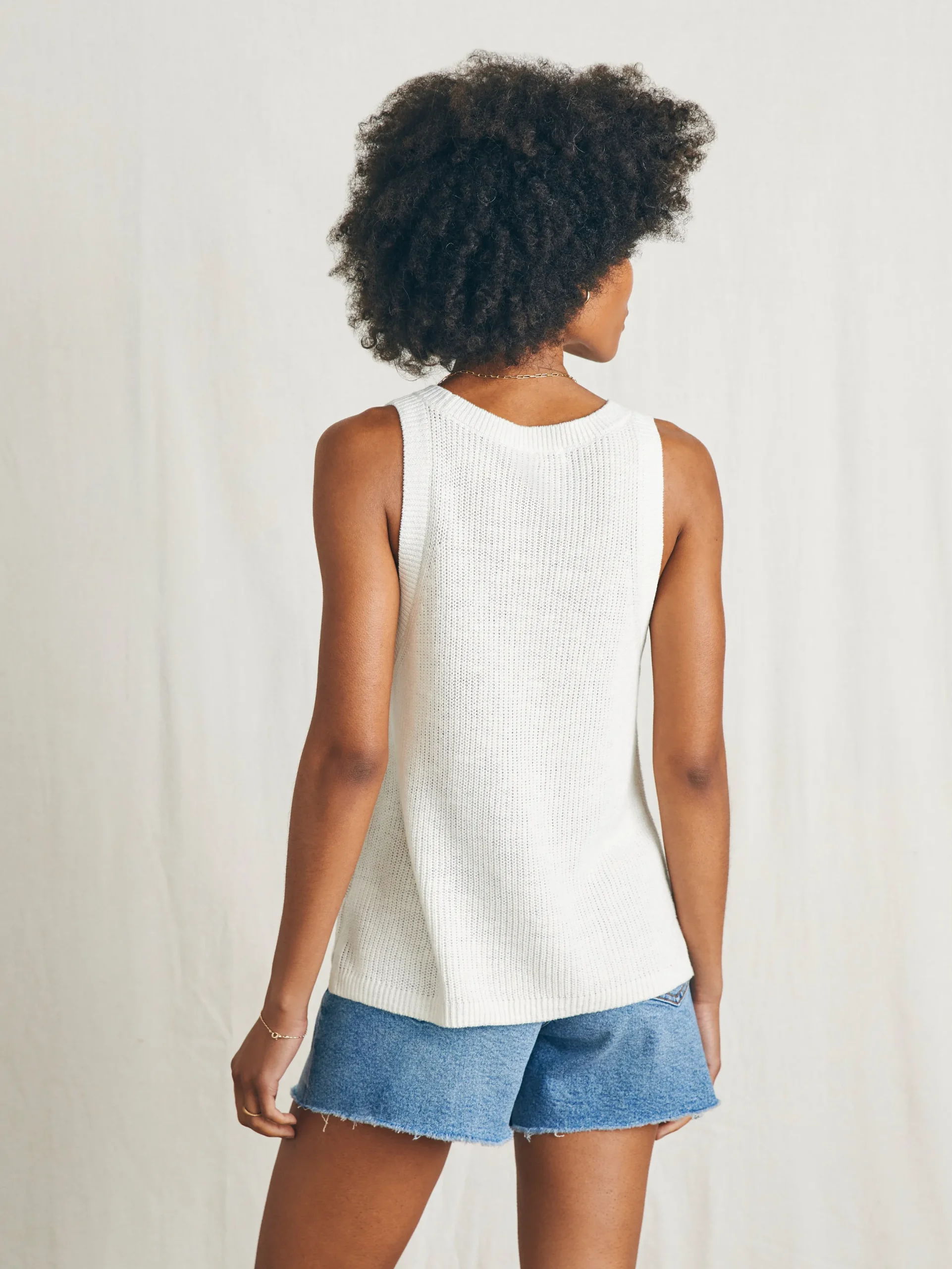 Women Faherty Brand Miramar Linen Scoop Neck Tank -