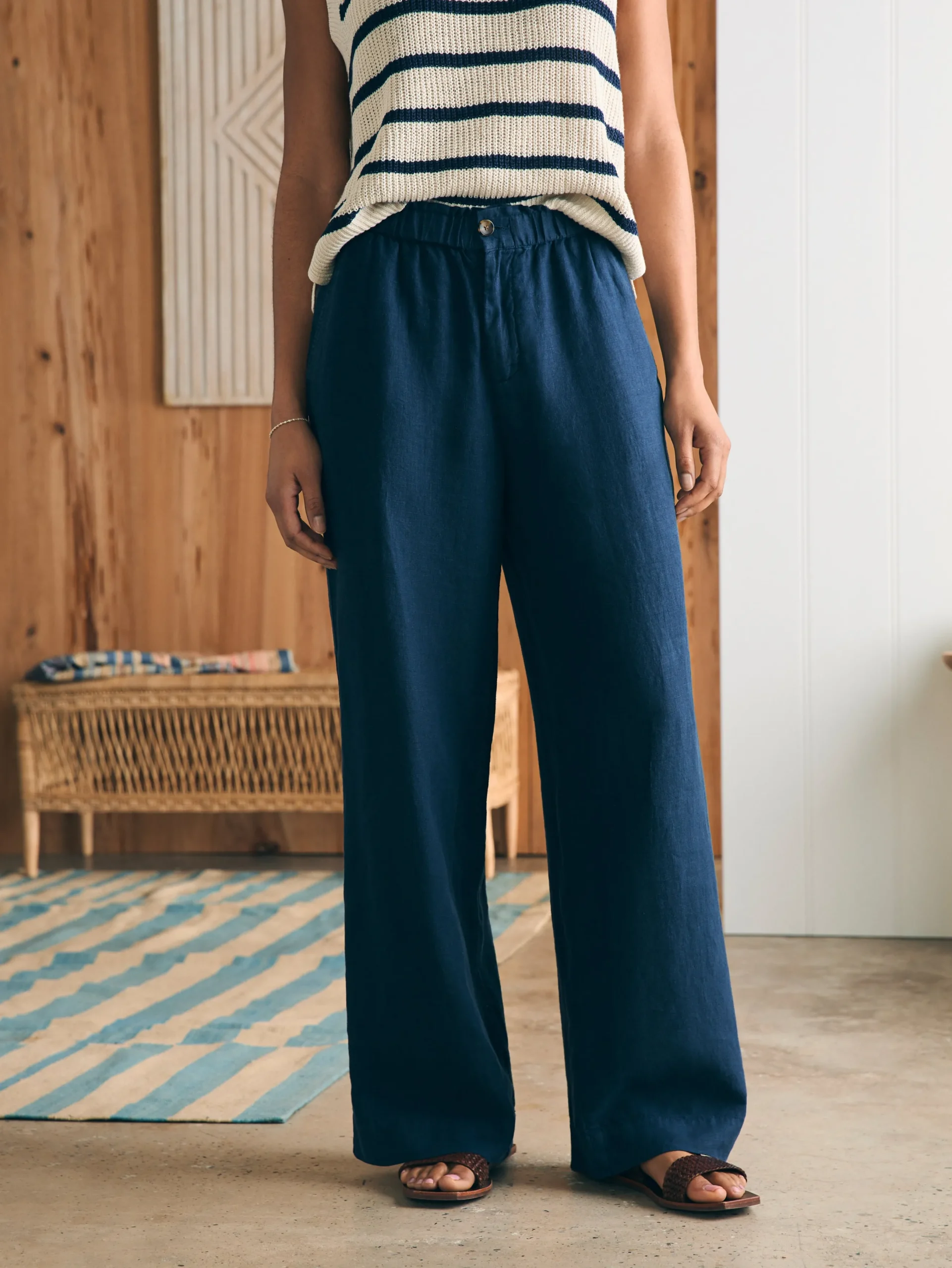 Women Faherty Brand Monterey Linen Pant -