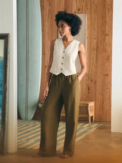 Women Faherty Brand Monterey Linen Pant -