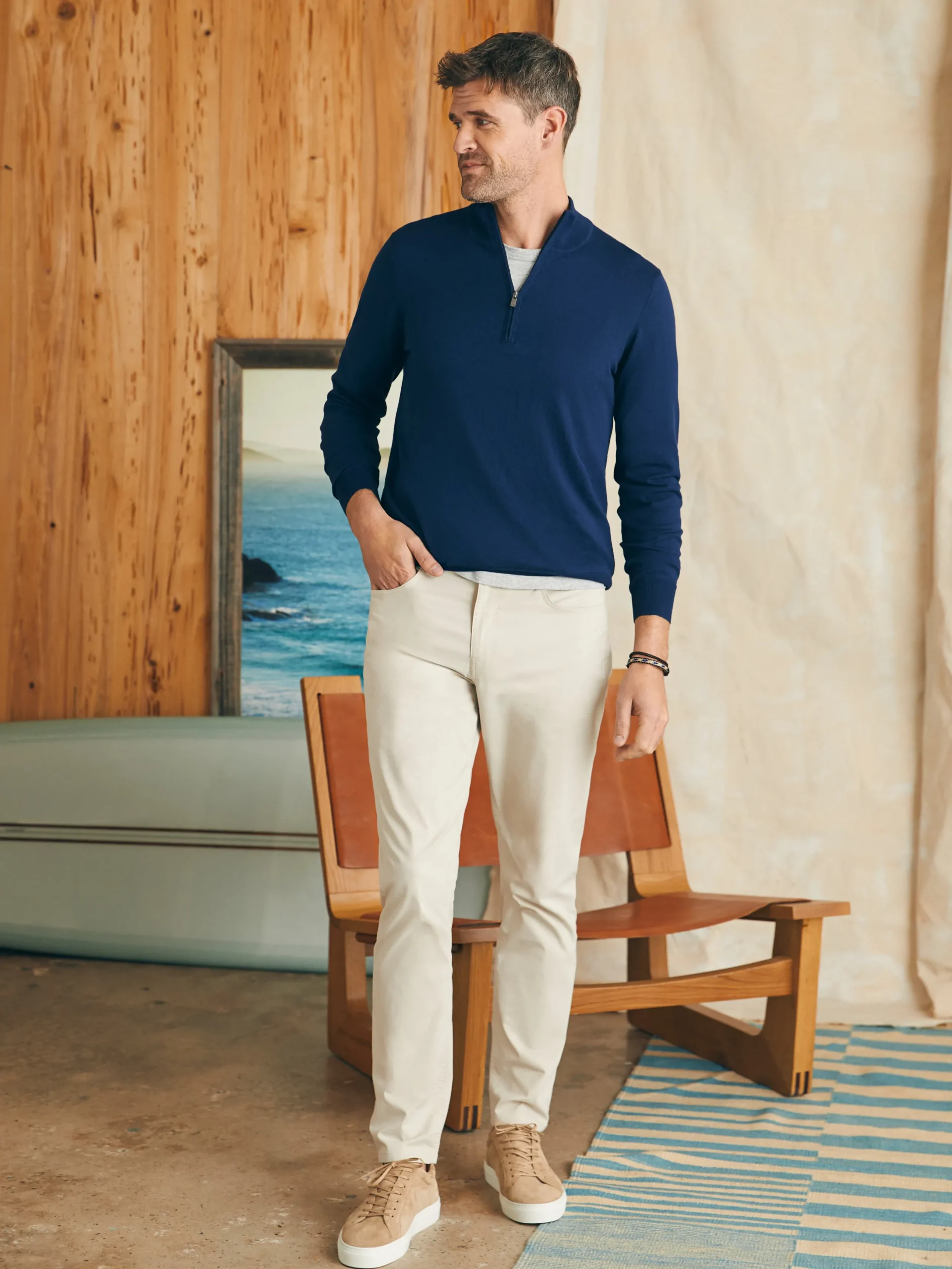 Faherty Brand Movement™ Quarter Zip Sweater -