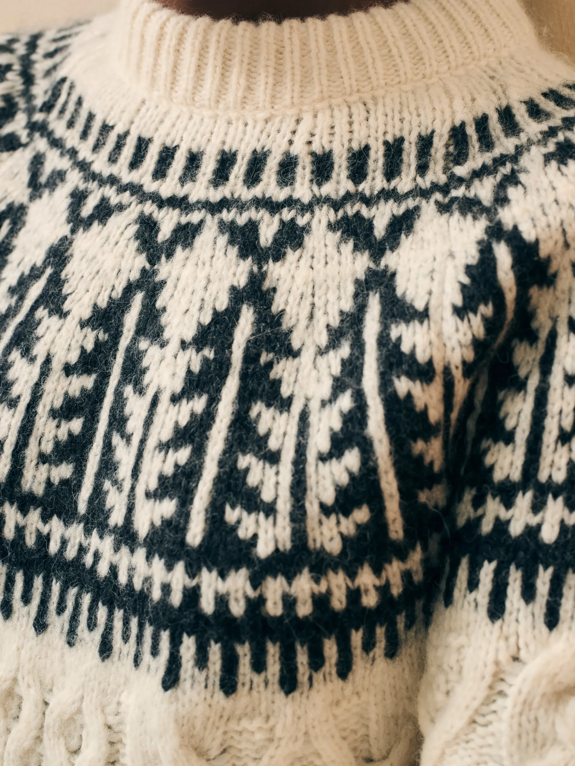 Women Faherty Brand Native Knitter Frost Fair Isle Crew -