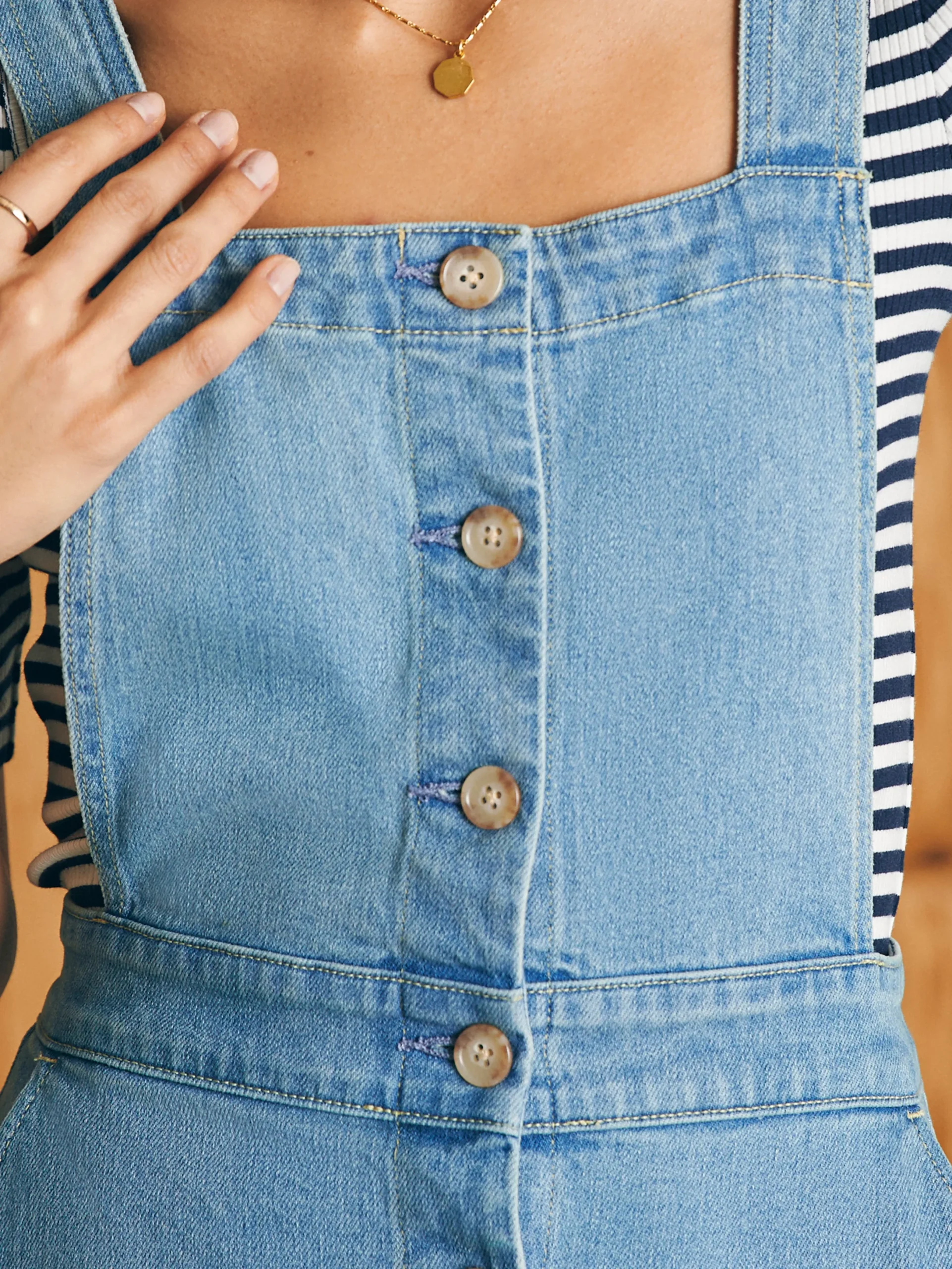 Women Faherty Brand Organic Cotton Denim Remi Dress -