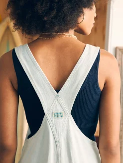 Women Faherty Brand Organic Cotton Denim Riveter Overalls -