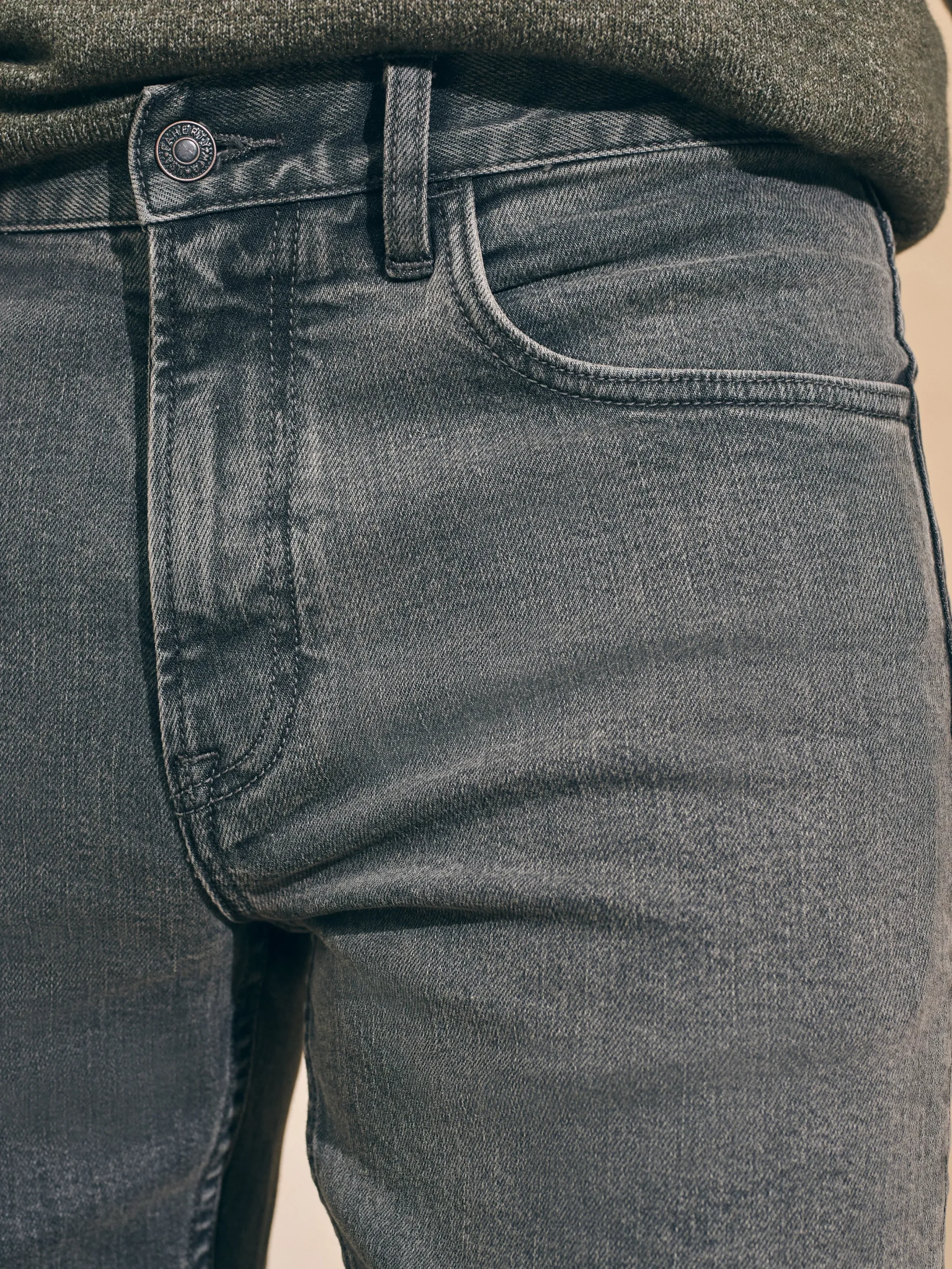 Faherty Brand Organic Cotton Slim Straight Denim (32" Inseam) -