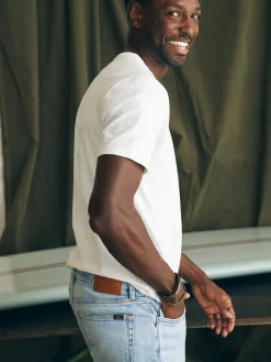 Faherty Brand Organic Cotton Slim Straight Denim (32" Inseam) -