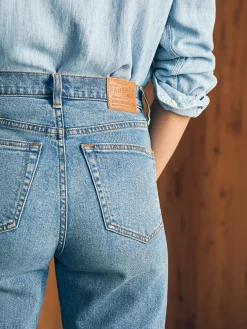 Women Faherty Brand Organic Cotton Slim Straight Denim -