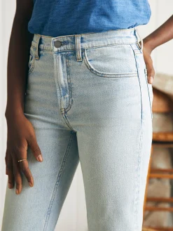 Women Faherty Brand Organic Cotton Slim Straight Ankle Denim -