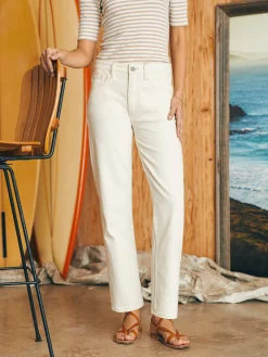 Women Faherty Brand Organic Cotton Slim Straight Ankle Denim -