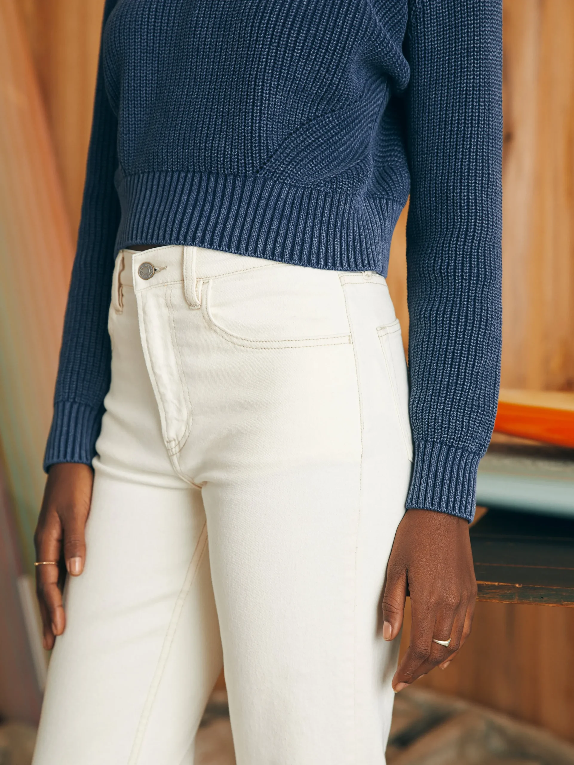 Women Faherty Brand Organic Cotton Slim Straight Denim -