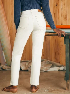 Women Faherty Brand Organic Cotton Slim Straight Denim -
