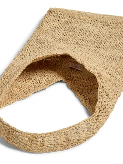 Women Faherty Brand Raffia Crochet Hobo Tote -