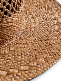 Women Faherty Brand Raffia Mixed Stitch Fedora -