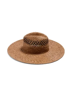 Women Faherty Brand Raffia Mixed Stitch Fedora -