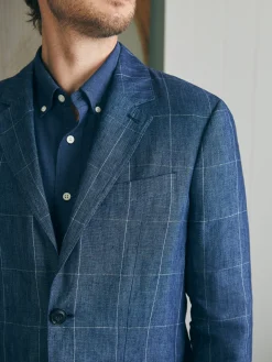 Faherty Brand Reserve Linen Windowpane Blazer -