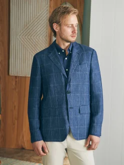 Faherty Brand Reserve Linen Windowpane Blazer -