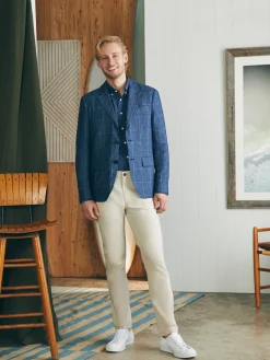 Faherty Brand Reserve Linen Windowpane Blazer -