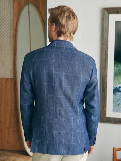 Faherty Brand Reserve Linen Windowpane Blazer -
