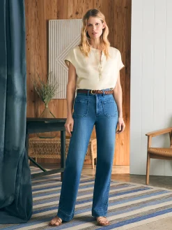 Women Faherty Brand Sandwashed Silk Desmond Top -
