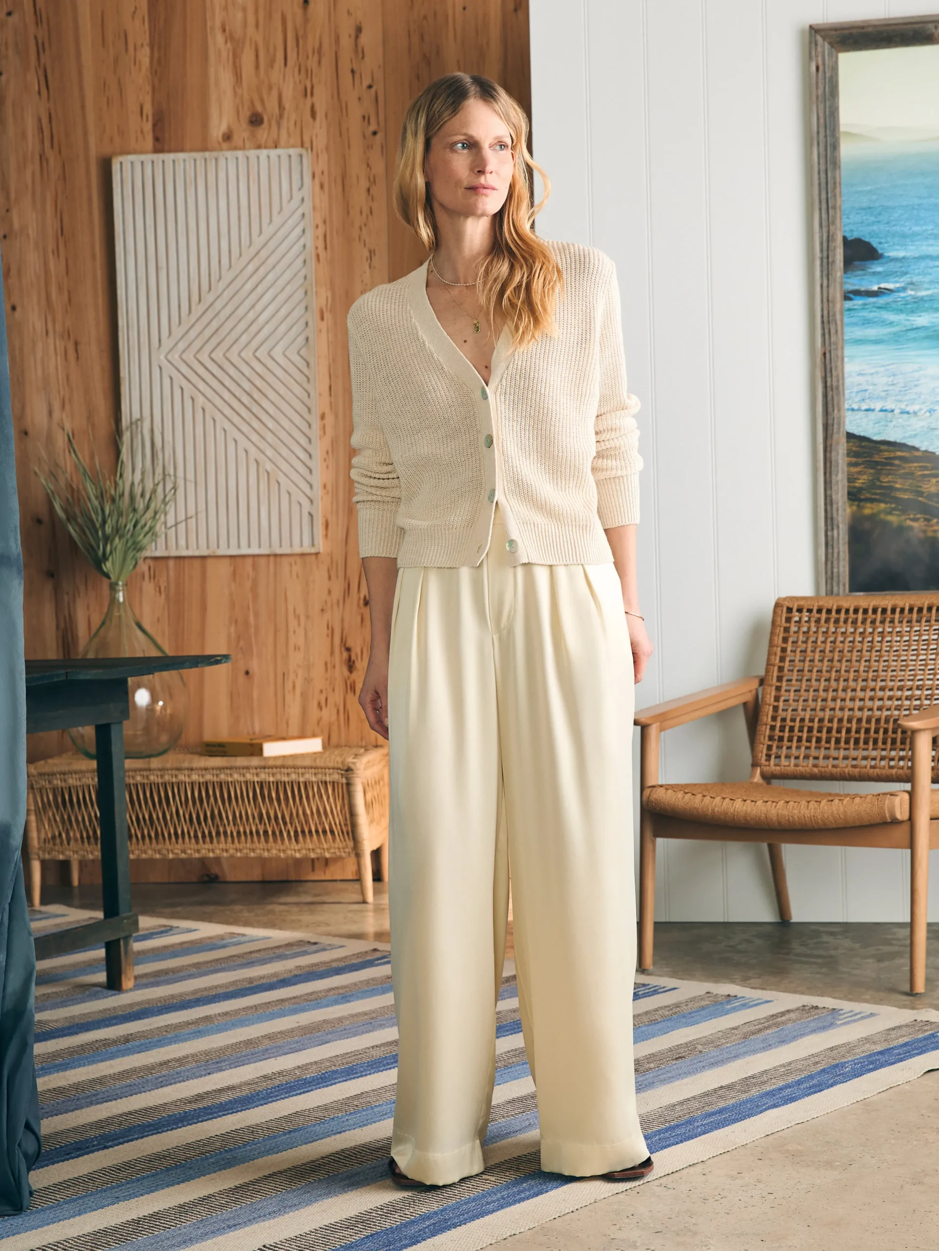 Women Faherty Brand Sandwashed Silk Gemma Pant -