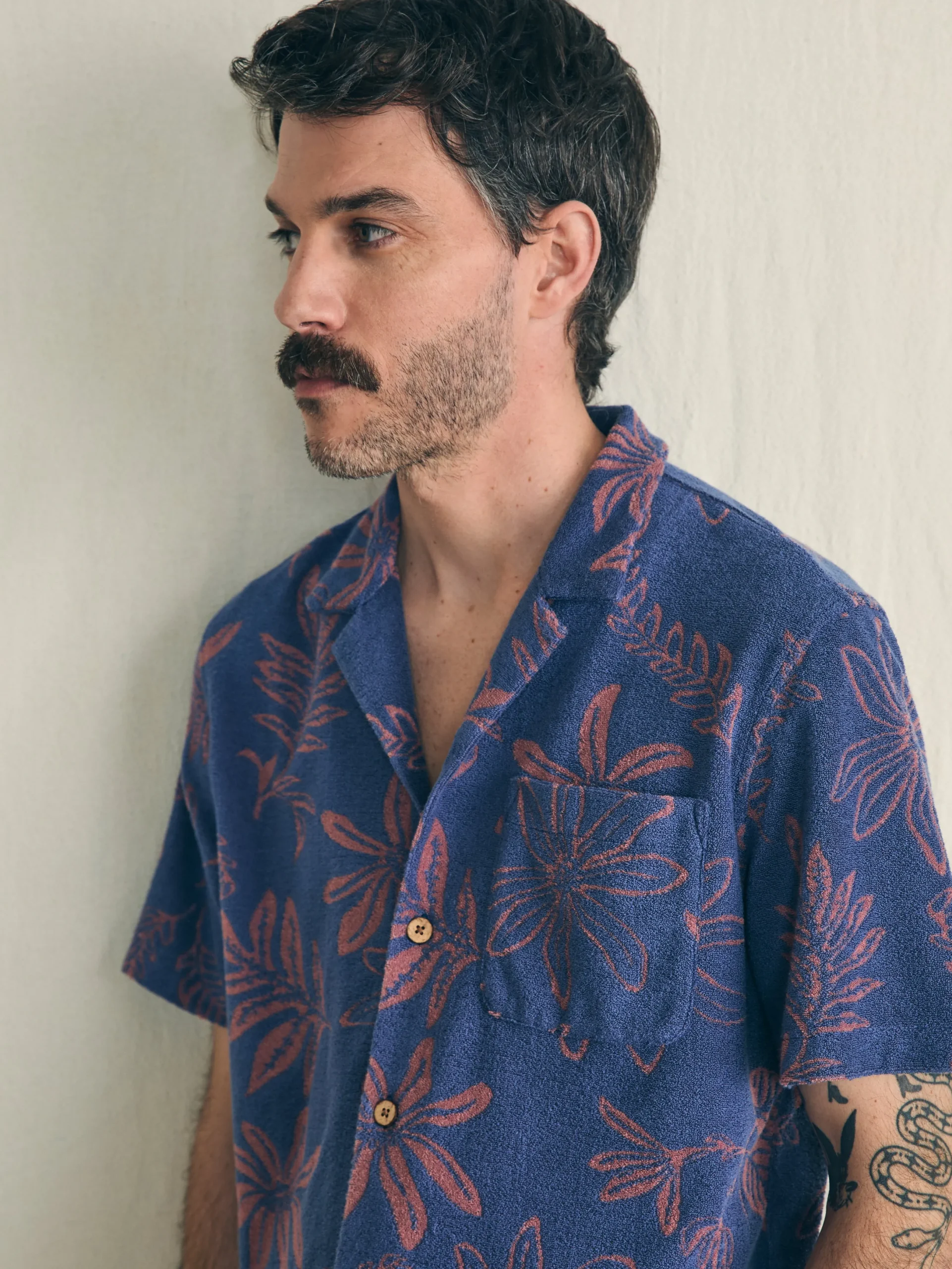Faherty Brand Short-Sleeve Cabana Towel Terry Shirt -